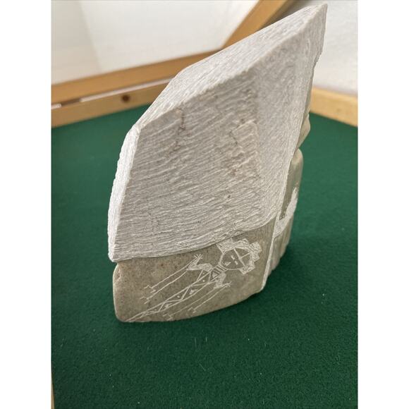 Hand Carved Alabaster Native American Navajo Indian Sculpture Signed by J. KIEN - Picture 9 of 12